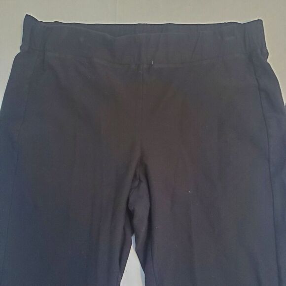 Eileen Fisher System Black Capri Pants Stretch Crepe Slim Women's Sz M Elastic - Picture 4 of 12